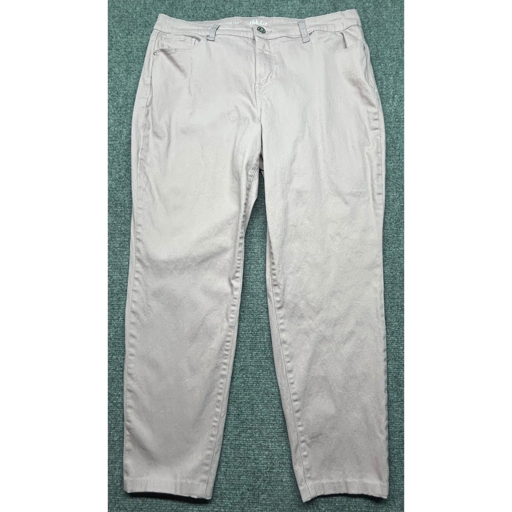 Style & Co Curvy Skinny Leg Pants Womens 16 Blush Pink Cotton Blend Stretch